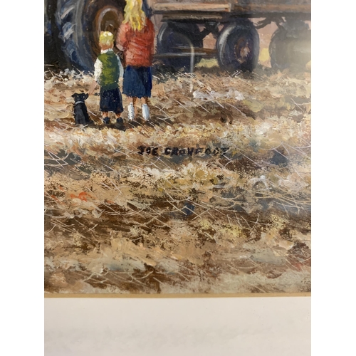 279 - Joe Crowfoot (1946-2017) framed and glazed watercolour 'The Harvest Field', 13 1/4