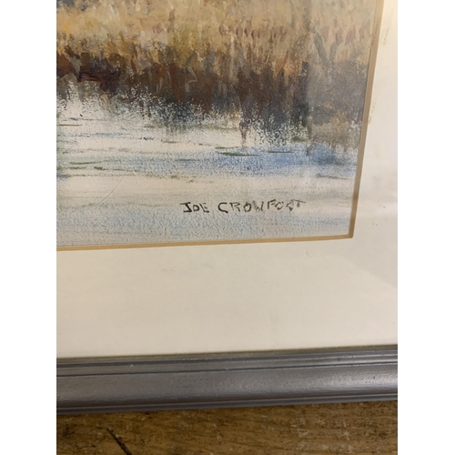 280 - Joe Crowfoot (1946-2017) framed and glazed watercolour 'Broadland', 15 1/4