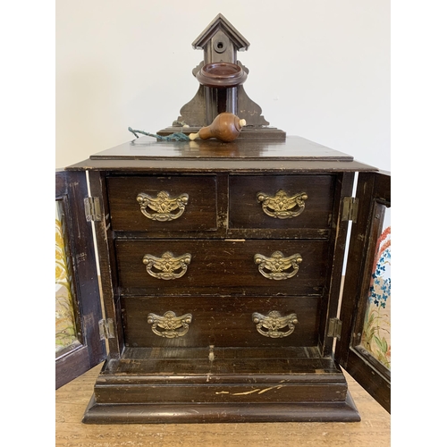 286 - A late 19th/early 20th Century ornate jewellery chest with four inner drawers complete with original... 