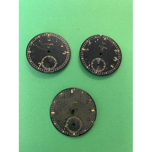 328 - Three dials only for Record military watches (Dirty Dozen)