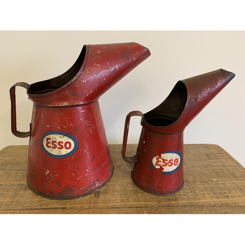 334 - Two Esso vintage oil cans, the large can is a gallon and the small can is a quart