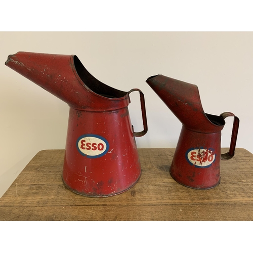 334 - Two Esso vintage oil cans, the large can is a gallon and the small can is a quart