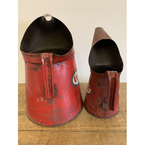 334 - Two Esso vintage oil cans, the large can is a gallon and the small can is a quart