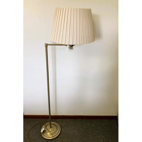 346 - A brass effect finish adjustable standard lamp