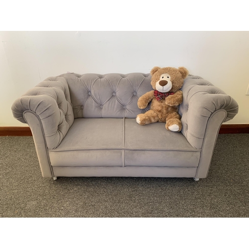 83 - A novelty small upholstered sofa designed for children, pets, teddy bears or dolls, with buttoned ba... 