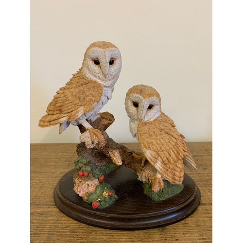 351A - Three figurines including a Juliana Collection bear, Country Artists 'Barn Owl Pair' and 'Free Spiri... 