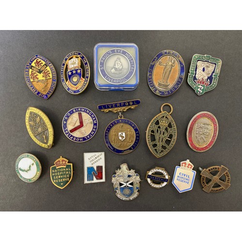 184 - A selection of vintage pin badges, mainly nursing related