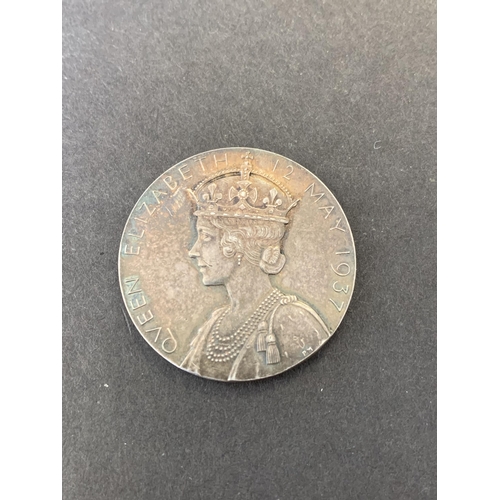 120 - A 1937 King George VI and Queen Elizabeth silver Coronation medallion