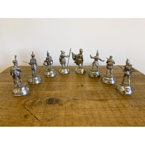 151 - A group of eight Charles Staddon pewter regimental military figures, each approx. 4 1/4