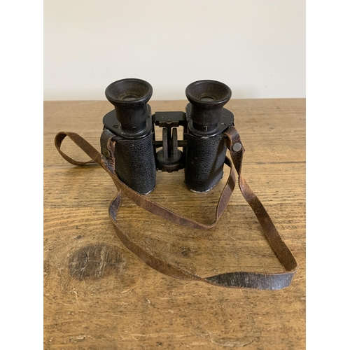 168 - Antique Goerz German Prism binoculars 1896-1900, good optics, 9x with original strap