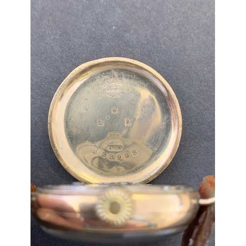 192 - A fine 9ct gold military wristwatch, clearly hallmarked on inner case for Birmingham 1918 and 'Denni... 