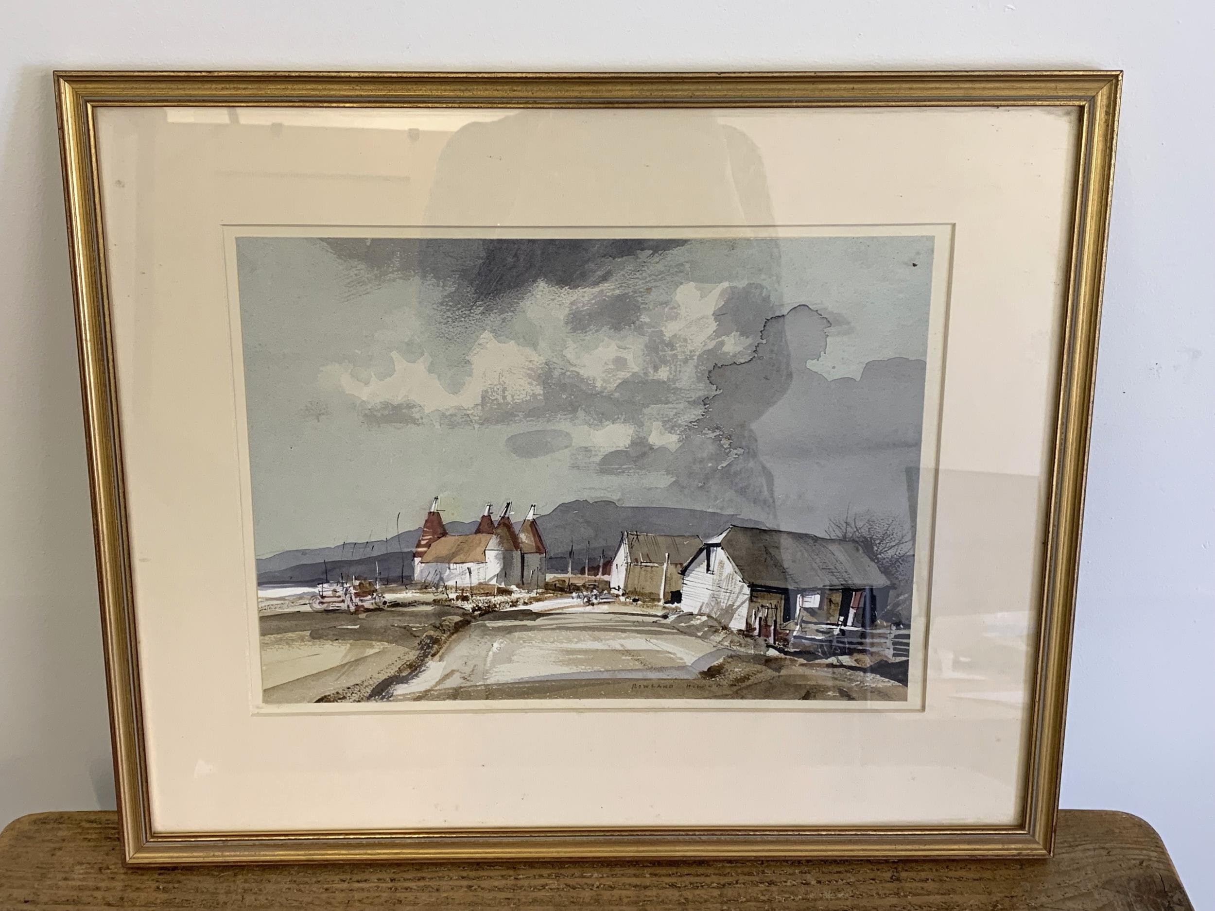 Rowland Hilder (1905-1993), framed and glazed watercolour of a Kentish ...