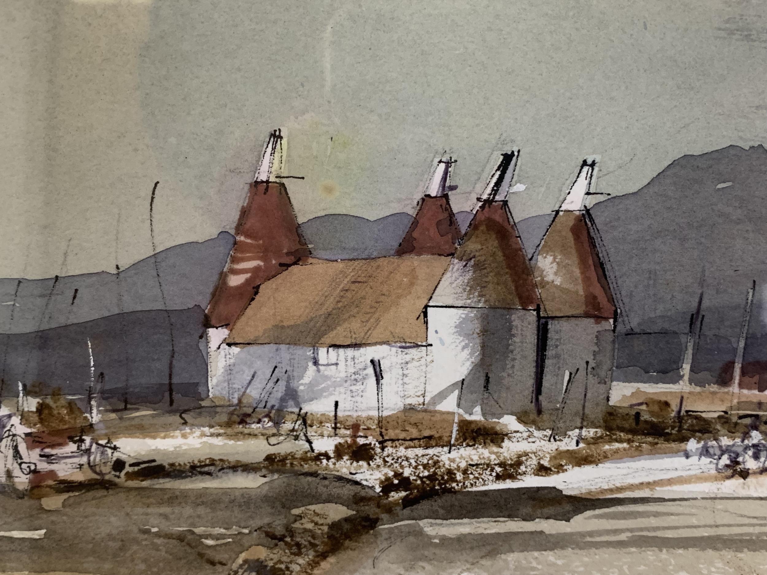 Rowland Hilder (1905-1993), framed and glazed watercolour of a Kentish ...