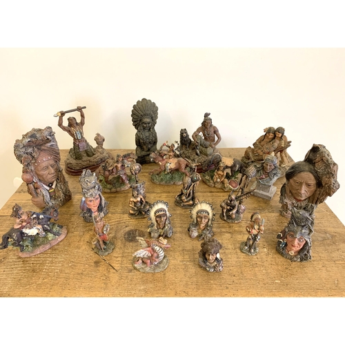 20 - A selection of Native American Indian figurines including three Leonardo Collection 'Legends and Dre... 