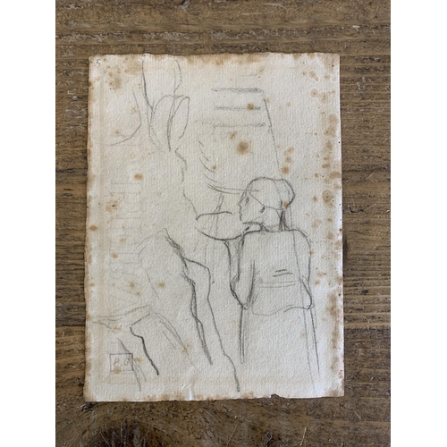 247 - In the manner of Paul Gauguin (1848-1903), small pencil sketch on paper, double sided having the bac... 