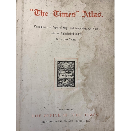 298 - A large Times Atlas, dated 1895 (as found)