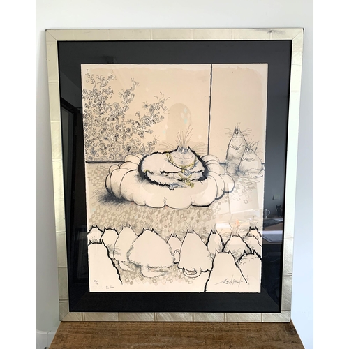 32 - Ronald Searle (1920-2011), a large framed and glazed artist signed limited edition print 84/99 'The ... 