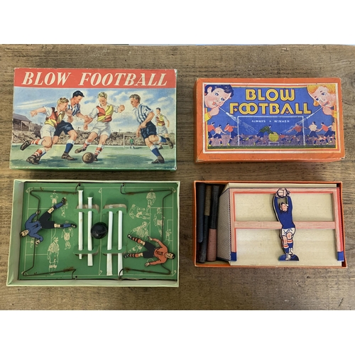 58 - Various vintage board and table games including an early Monopoly, two Blow Football, boxed 'Air Rac... 