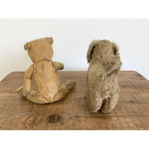 65 - A vintage mohair Pekinese style straw stuffed dog, approx. 9 1/2