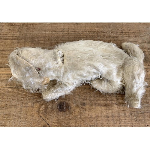 65 - A vintage mohair Pekinese style straw stuffed dog, approx. 9 1/2