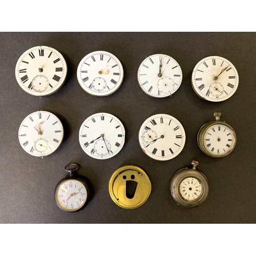 131 - A selection of antique pocket watch mechanisms (all as found, for spares)