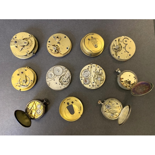 131 - A selection of antique pocket watch mechanisms (all as found, for spares)