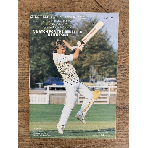 151 - Mixed vintage cricket themed books and booklets, one signed