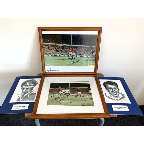 152 - A framed and glazed print of an Alan Damms picture dated 2004 of the 1996 Martin Peters world cup go... 