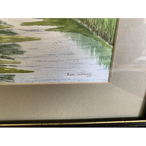 221 - Ron Wragg, 'The Stour Near Debham', framed and glazed watercolour after R Coppillie, 13 3/4