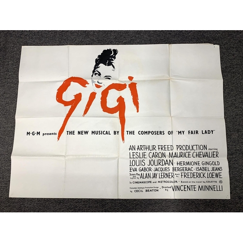 255 - A vintage original circa 1958 film poster 'Gigi', 39 1/2