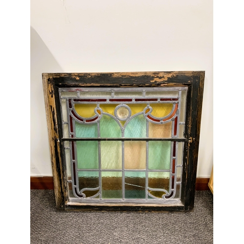 281 - A vintage leaded glass window or door panel, total size 22