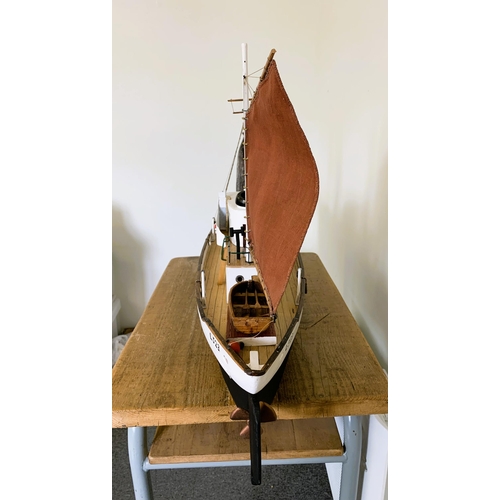 291 - A large scratch built boat of a fishing trawler L523, approx. 38