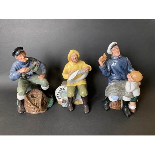 301 - Three Royal Doulton sea themed figurines including 'The Boatman' HN2417, 'Song of the Sea' HN2729 an... 