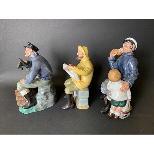 301 - Three Royal Doulton sea themed figurines including 'The Boatman' HN2417, 'Song of the Sea' HN2729 an... 