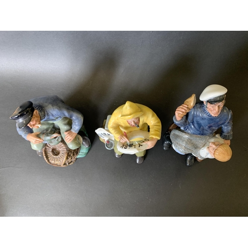 301 - Three Royal Doulton sea themed figurines including 'The Boatman' HN2417, 'Song of the Sea' HN2729 an... 