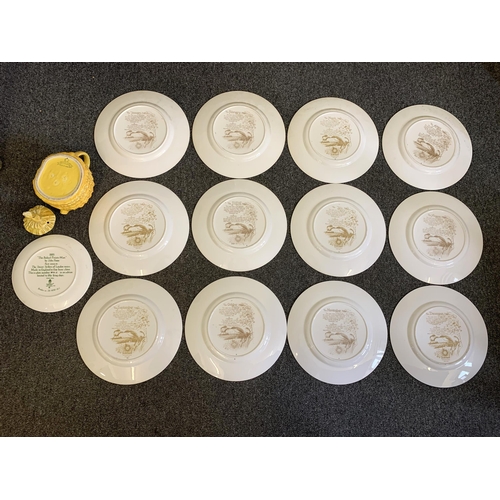 303 - A set of twelve Caverswall china month plates designed by John Ball based on the book 'The Country D... 