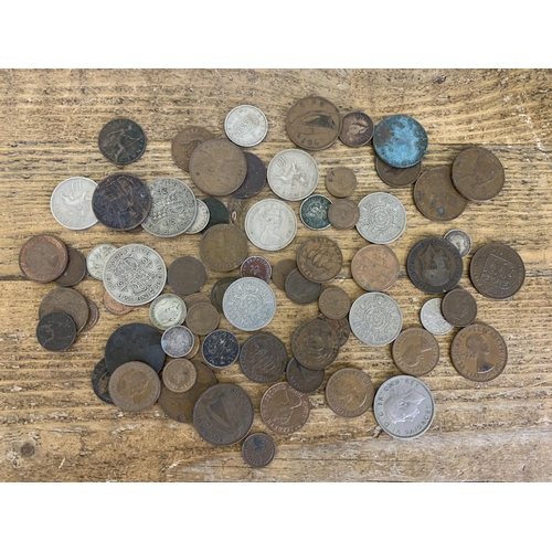 309 - A small tub of mixed English and Irish coins, a few silver examples