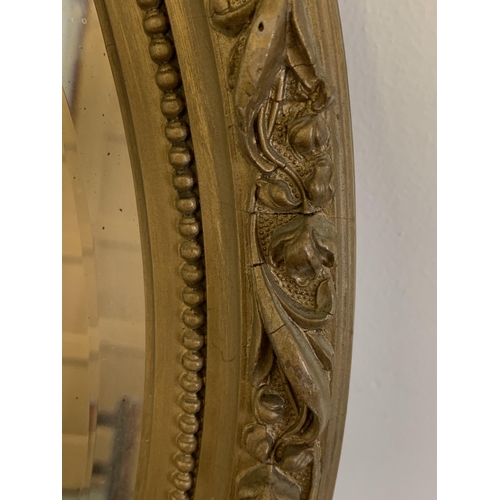 310 - An oval gilt framed mirror with bevel edge, overall dimensions 23 1/4