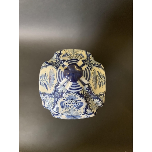 316 - A vintage blue and white Delft vase, approx. 14