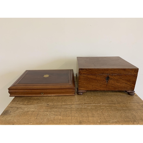 34 - An antique wood former sewing box, 12