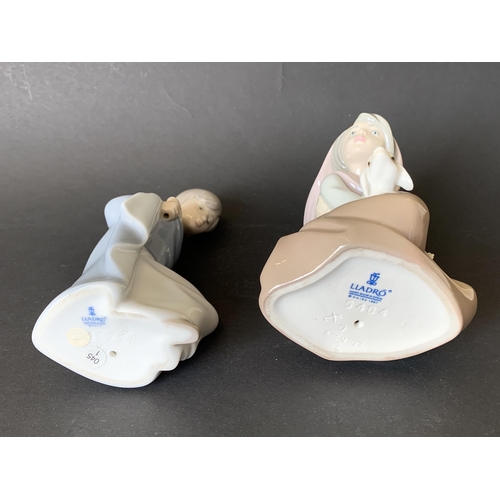 4 - Two vintage Lladro Daisa figurines, girl with lamb, 5