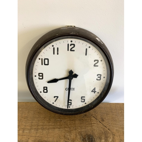 41 - A vintage Gents of Leicester Bakelite cased former electric school wall clock, the face is 8 1/2