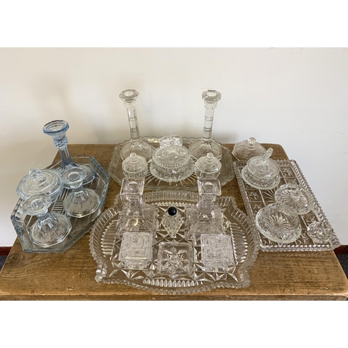 61 - Various glass dressing table sets