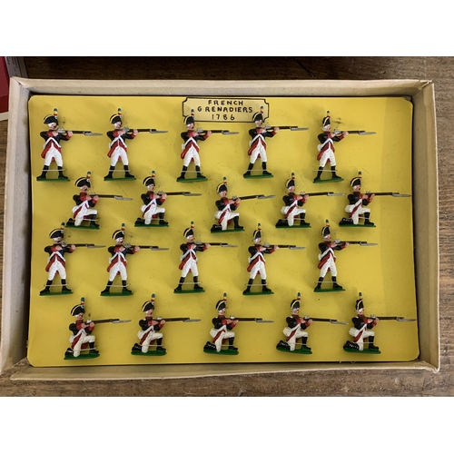 83 - A boxed set of vintage French Grenadier Guards hand painted lead soldiers plus a boxed Zulu war Lt G... 