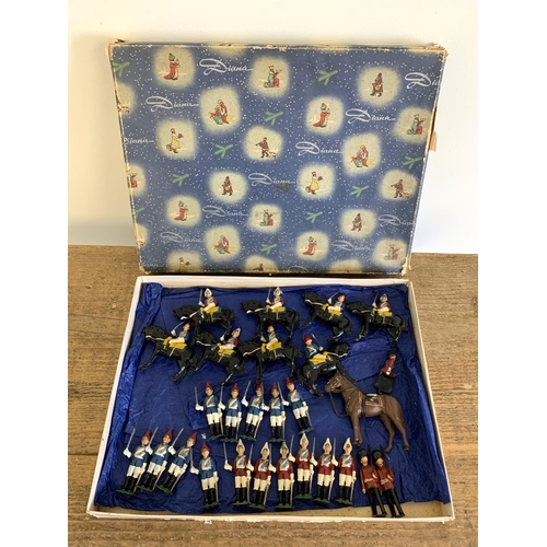 86 - A selection of vintage 'Charbens' hand painted lead figures of the Queen and Regiments Trooping the ... 