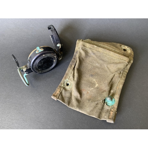 89 - WW2 era U.S. Army Corps of Engineers compass with original bag, possibly dated 3-45 (outer case and ... 