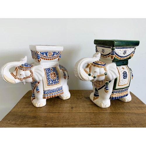 9 - Two ceramic elephant plant stands, the tallest 12 3/4