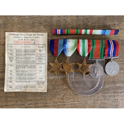 91 - WW2 group of five medals awarded to P.O. Horace E.A. Bennett, includes service paperwork, two hand w... 