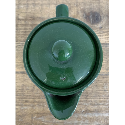 93 - A military Denby enamel coffee pot with a broad arrow on the lid