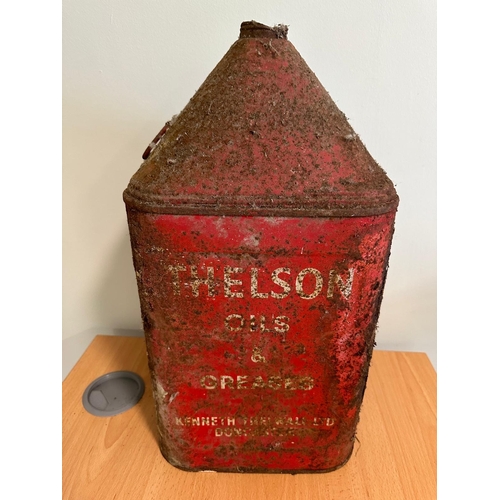 360 - A vintage large size 'Thelson Oils and Greases' can, approx. 20